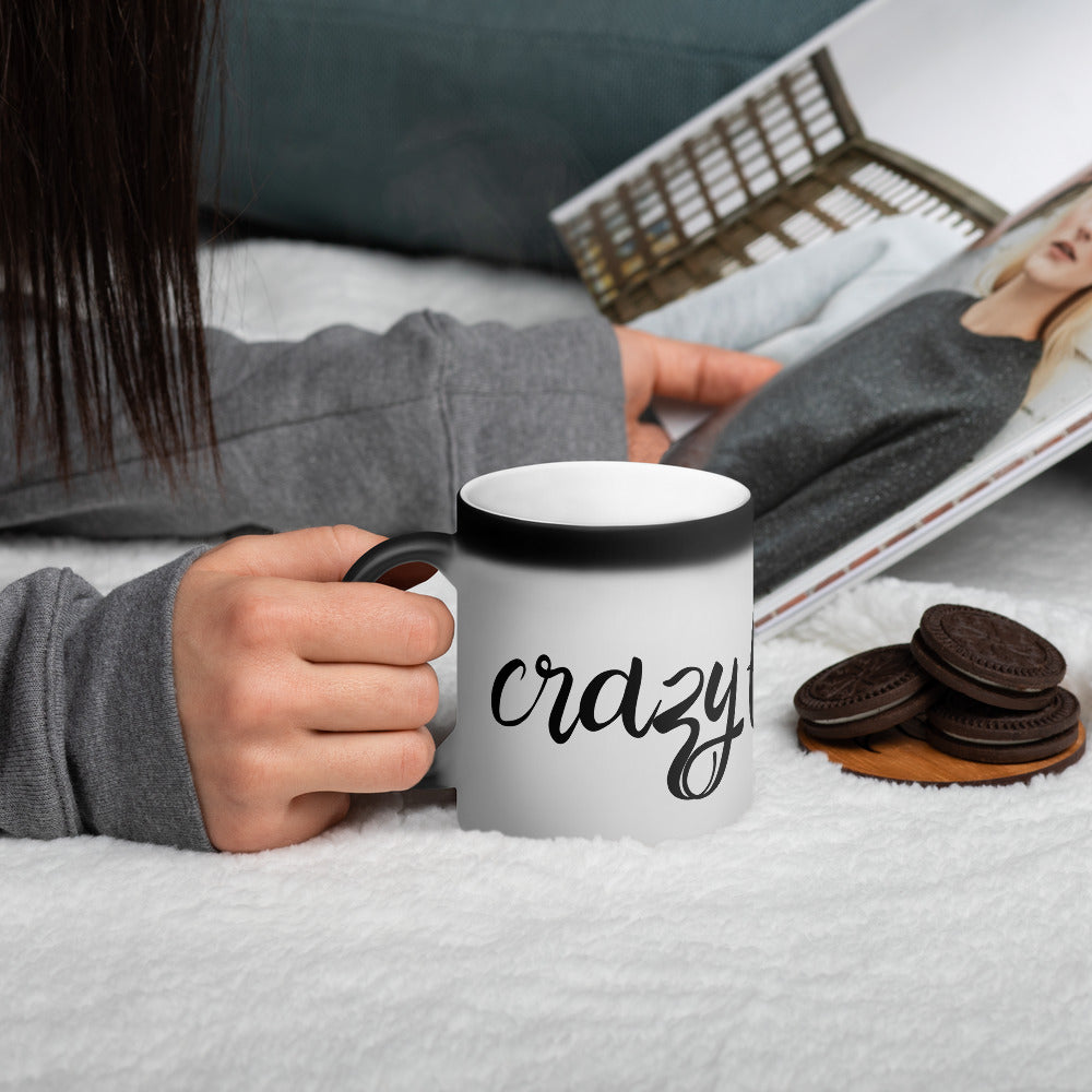 Crazy Filipina Matte Black Magic Mug